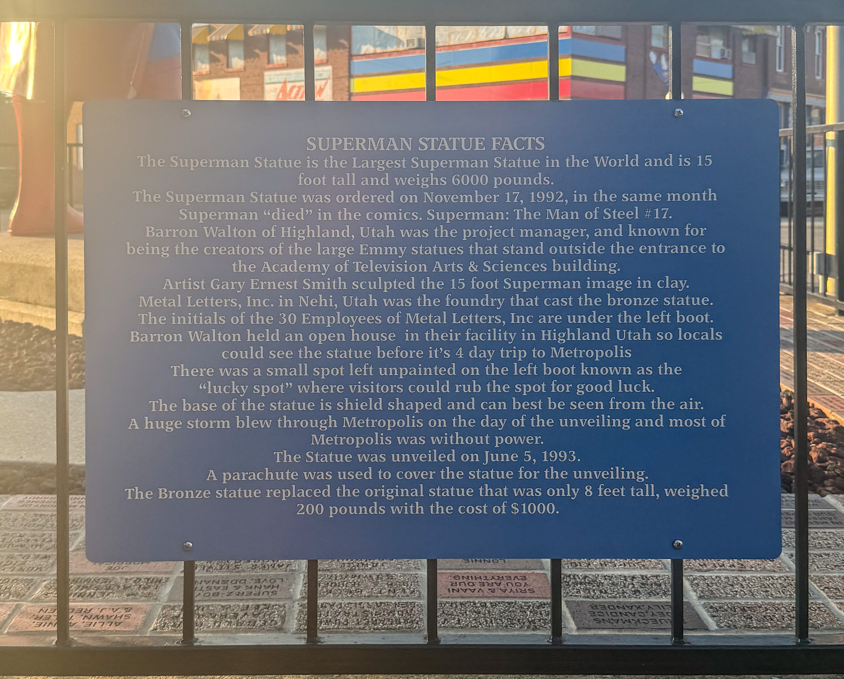 Superman Statue Signs